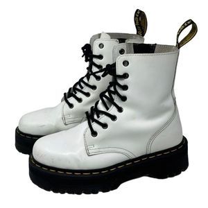Dr. Martens Jadon White Platform Combat Boots Women’s Size 8